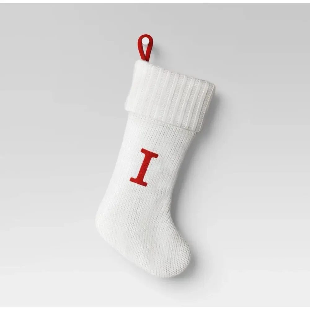Knit Monogram Christmas StockingWhite I - Wondershop